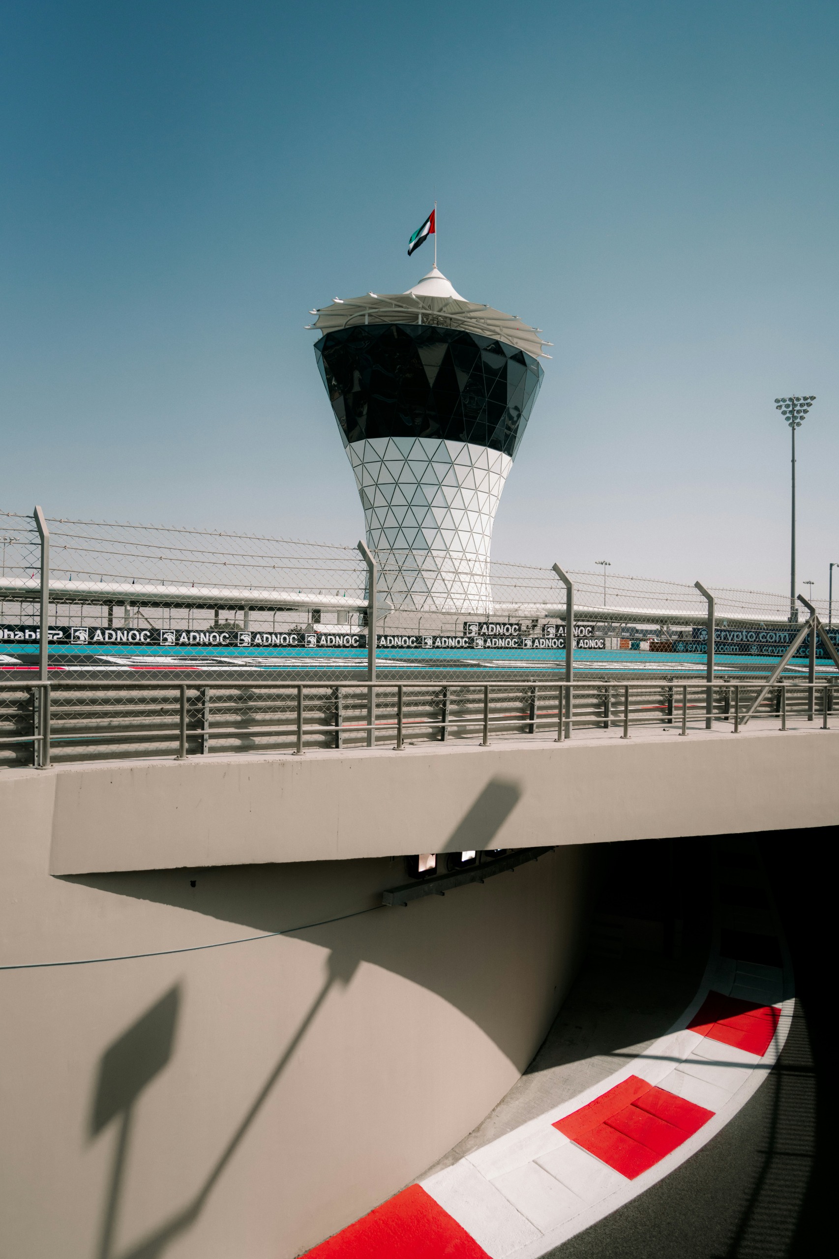 Abu Dhabi Grand Prix at Yas Marina with desert backdrop